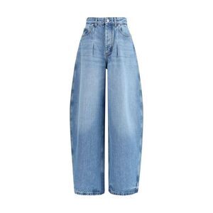 Jacquemus Wide Leg Denim Jeans Women Light Blue Jeans & Pants